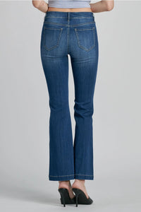 Dark Mid-Rise Flare Jean