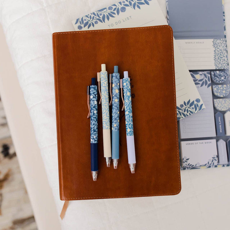 French Blue Floral Pen Set