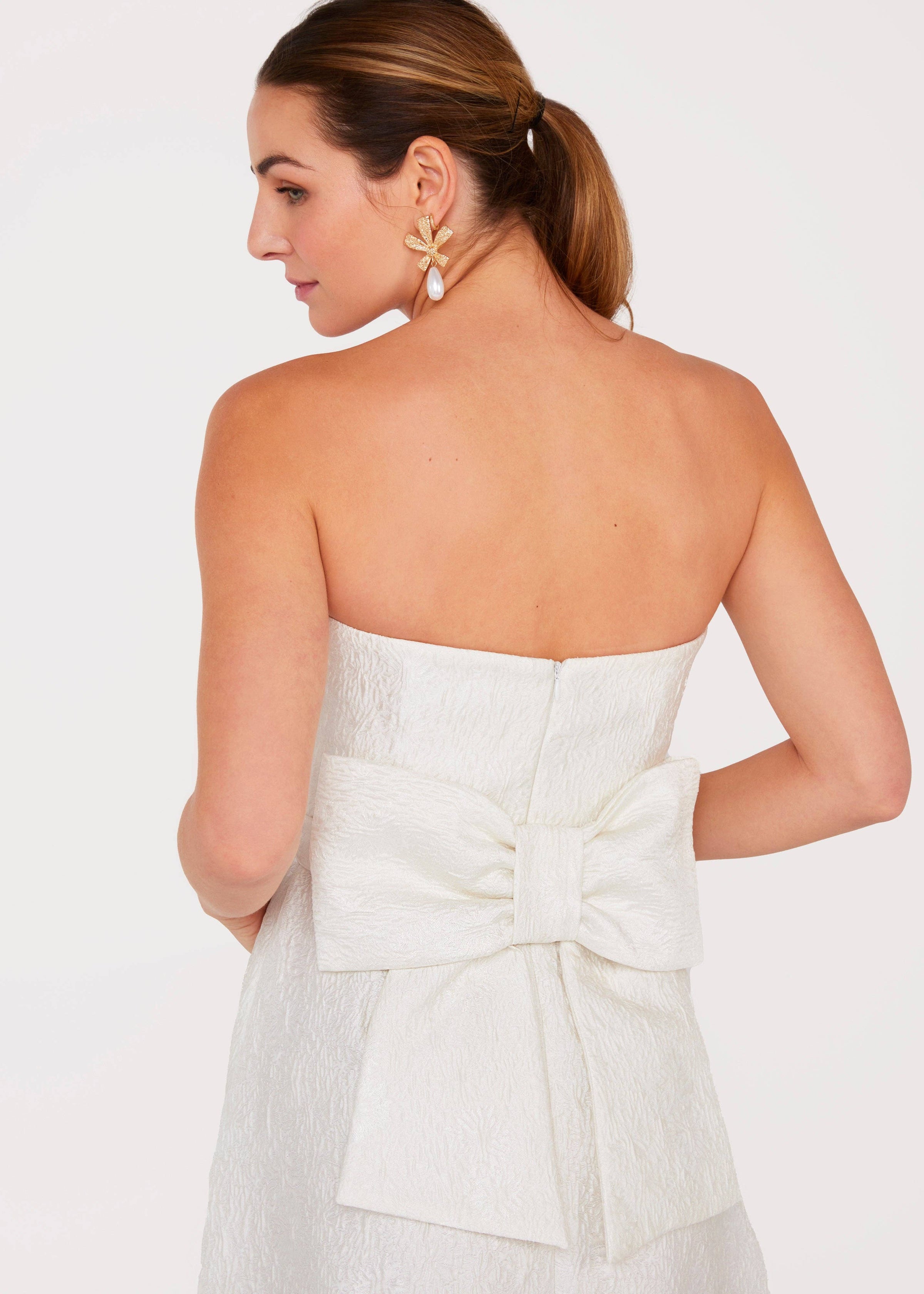Catherine Dress White Sunflower Jacquard White / S