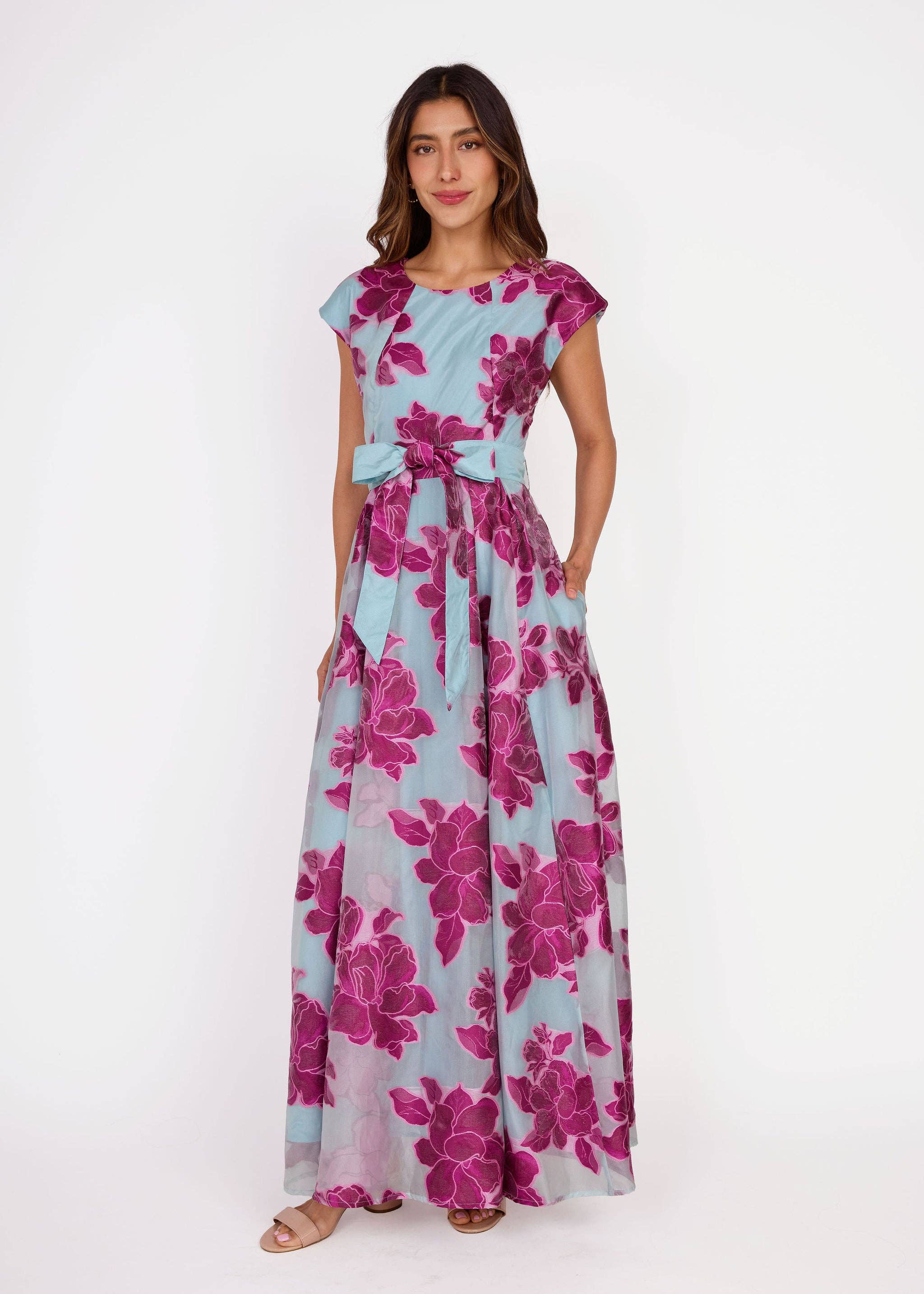 Olivia Gown in Berry Peony Organza