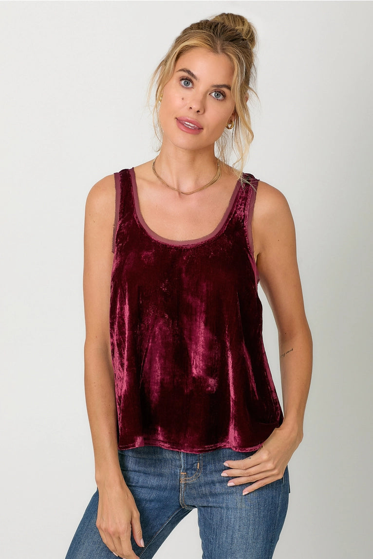 Burgundy Velvet Tank