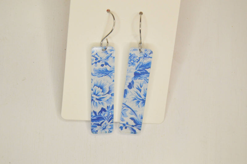 Blue & White Drop Earrings