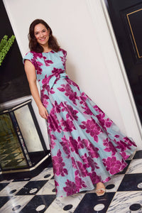 Olivia Gown in Berry Peony Organza
