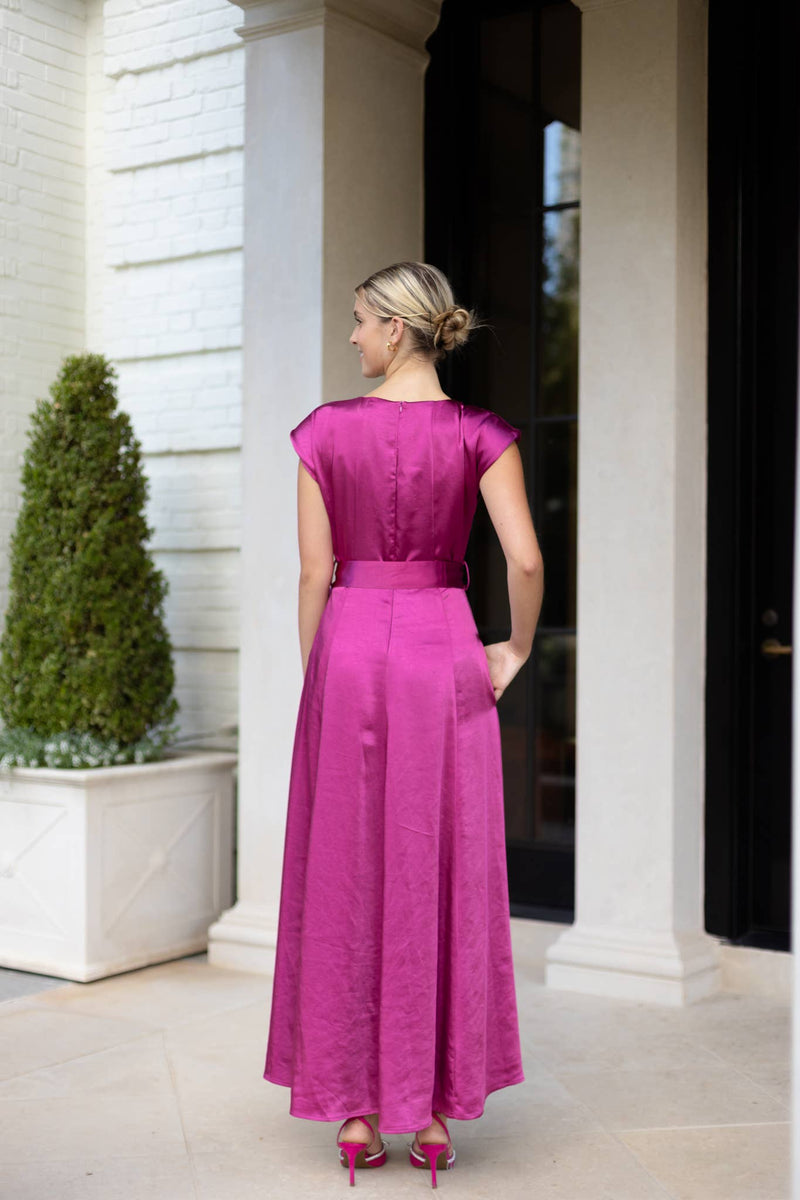 Olivia Gown - Mulberry Pink Washed Satin