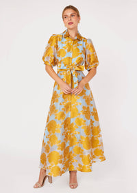 Charlotte Gown Gold Tea Rose Organza