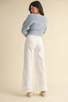 Optic White Cuffed Palazzo Jean