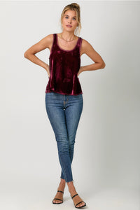 Burgundy Velvet Tank