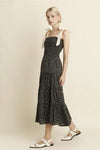 Black Ribbon Strap Maxi Dress