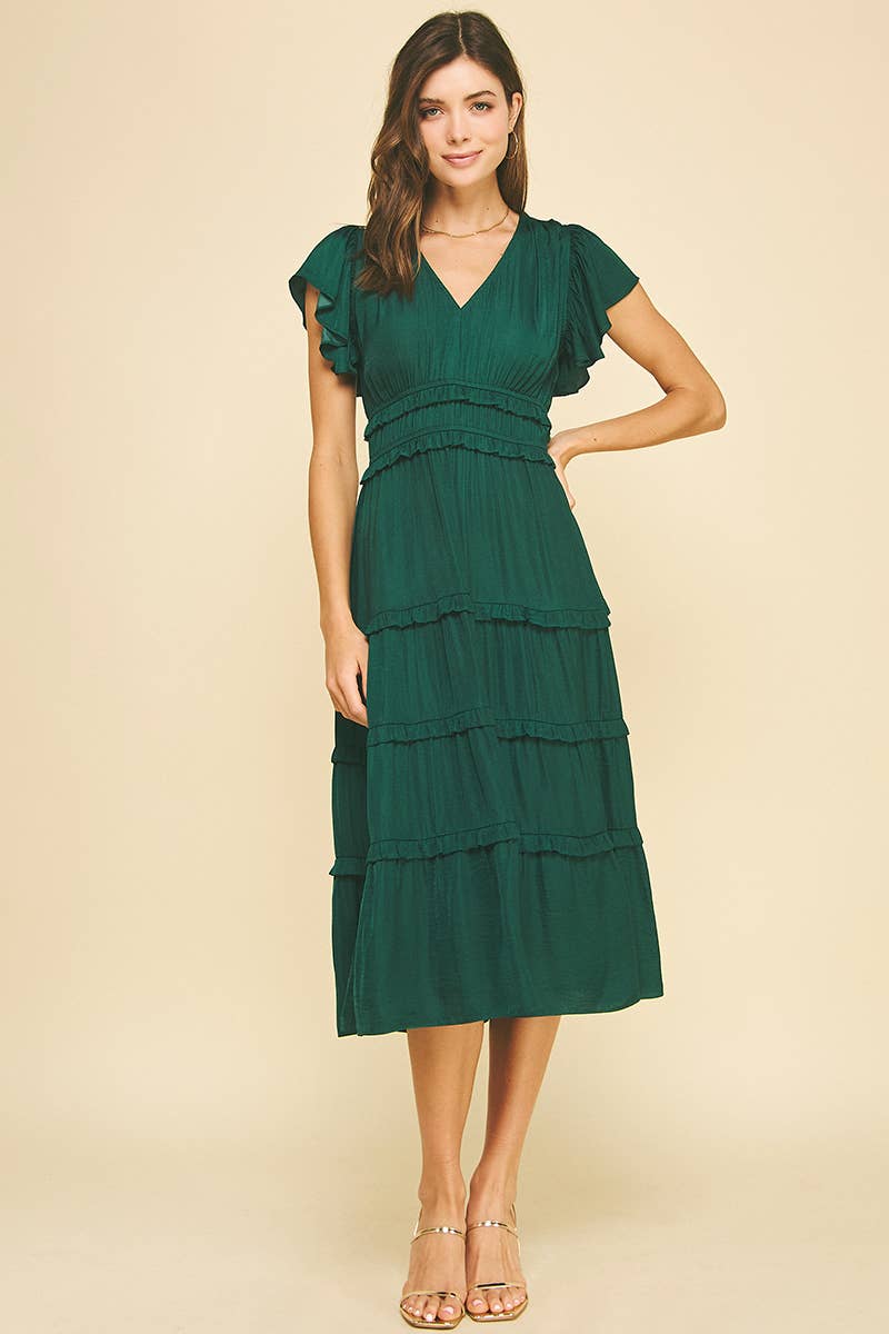 Ellison Midi Dress - Emerald