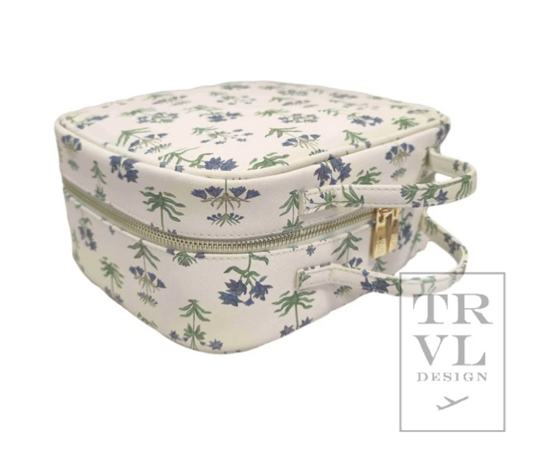 Provence Cosmetic Case with Green Pinstripe Liner