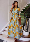 Cecilia Gown Orange Pansy Vine Organza