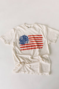 Floral American Flag Tee