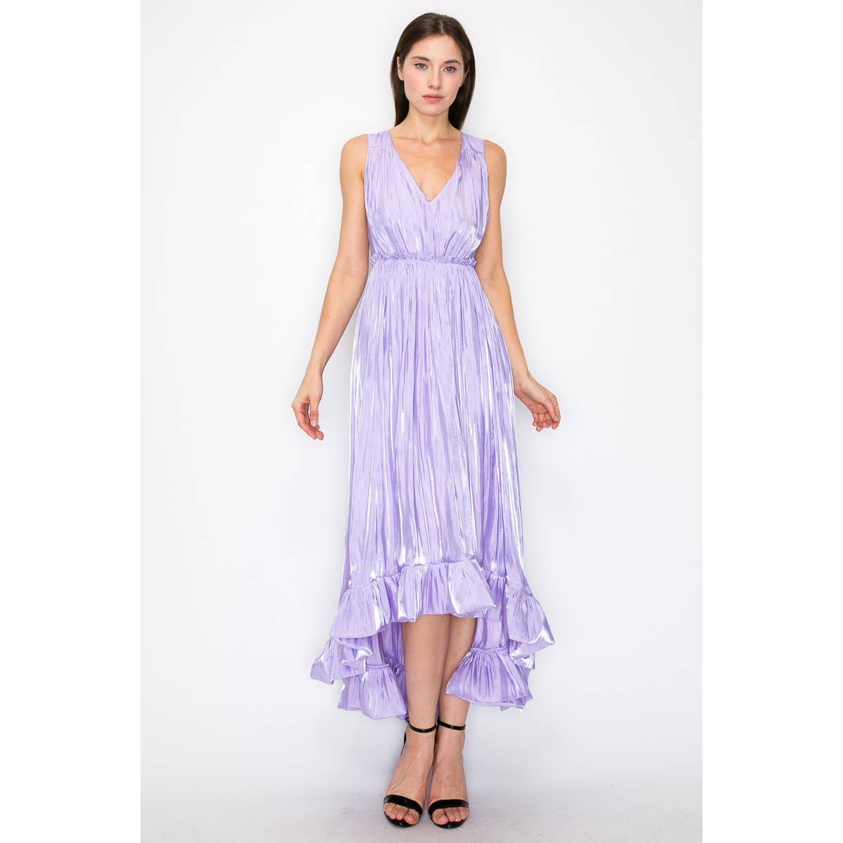 Cruel Summer V Neck Ruffle Midi Dress