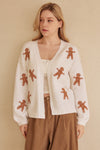 Gingerbread Man Patch Cardigan