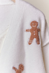 Gingerbread Man Patch Cardigan