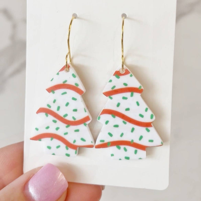 Christmas Tree Cake Earrings