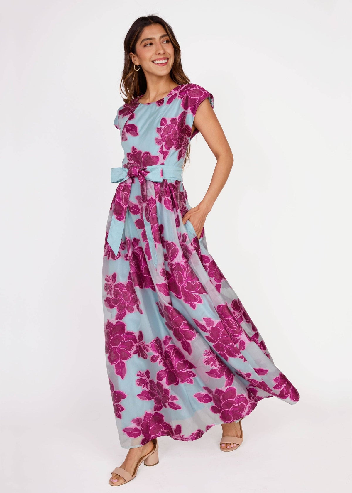 Olivia Gown in Berry Peony Organza
