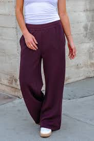 Merlot Truffle Fleece Flare Pants