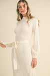 Ribbed Ivory Sweater Dress