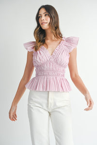 Eleanor Pleated Peplum Top