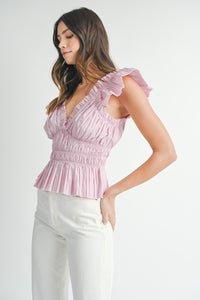 Eleanor Pleated Peplum Top