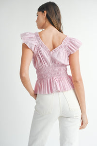 Eleanor Pleated Peplum Top