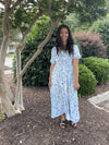 Verona Floral Blue Midi Dress