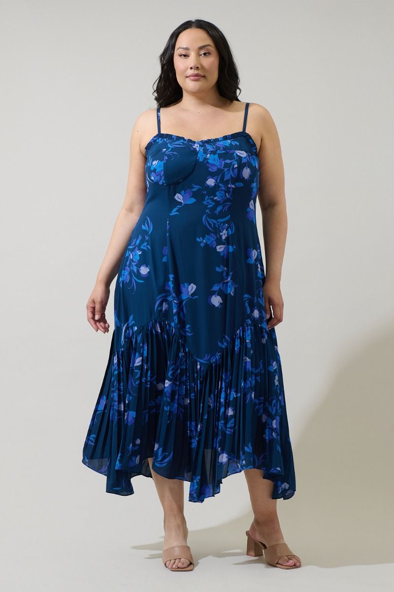 Niva Floral Pleated Maxi Dress