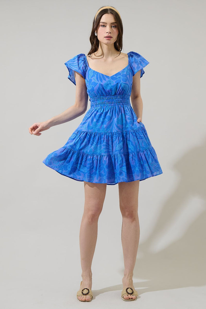 Ellis Floral Tiered Mini Dress