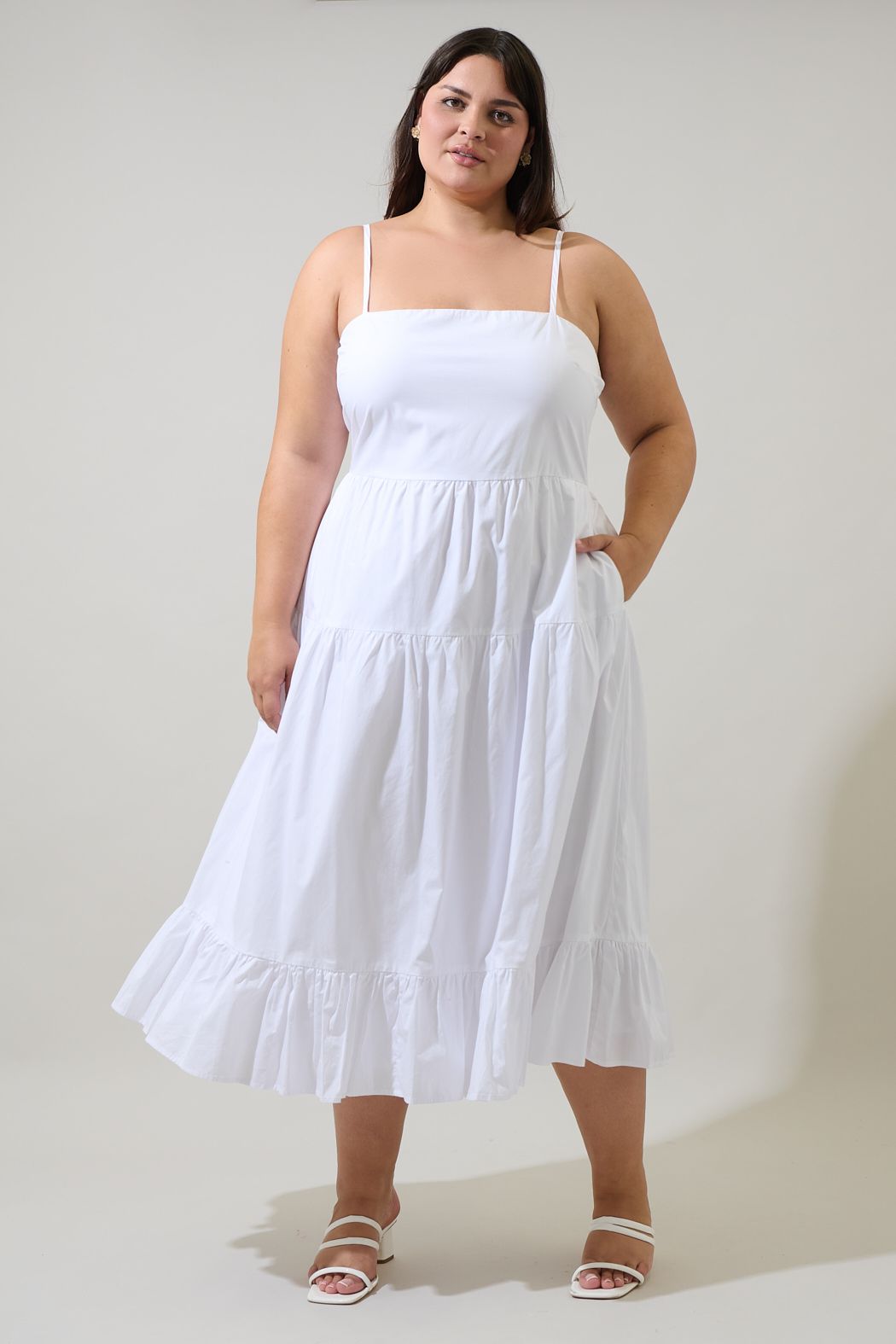 Brynley White Midi Dress
