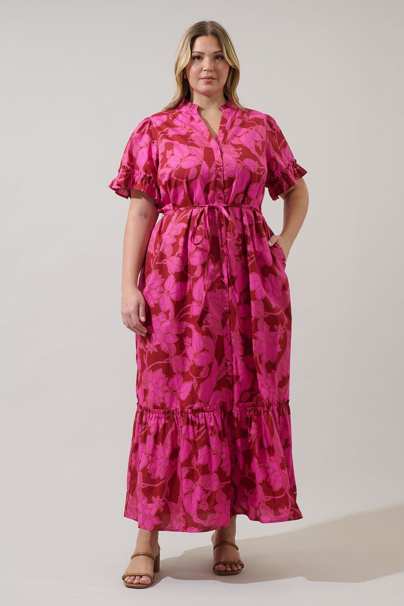 Alna Button Up Midi Dress