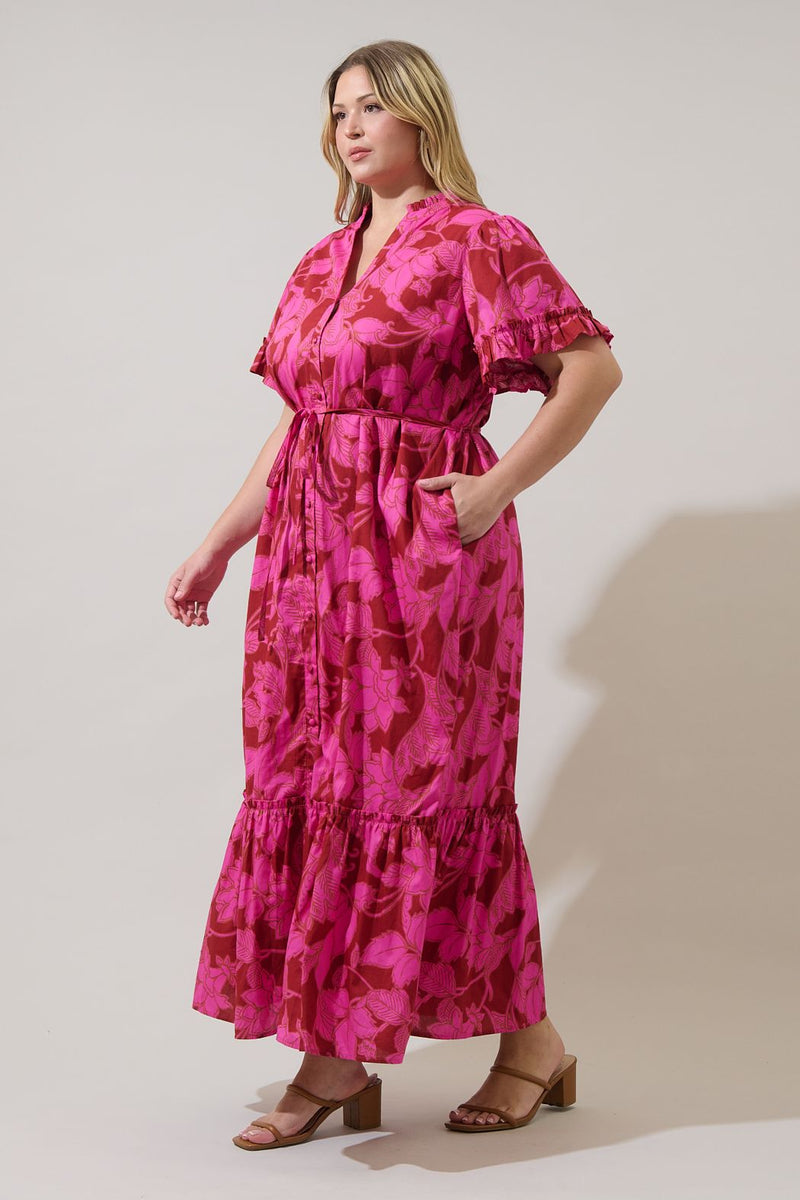 Alna Button Up Midi Dress