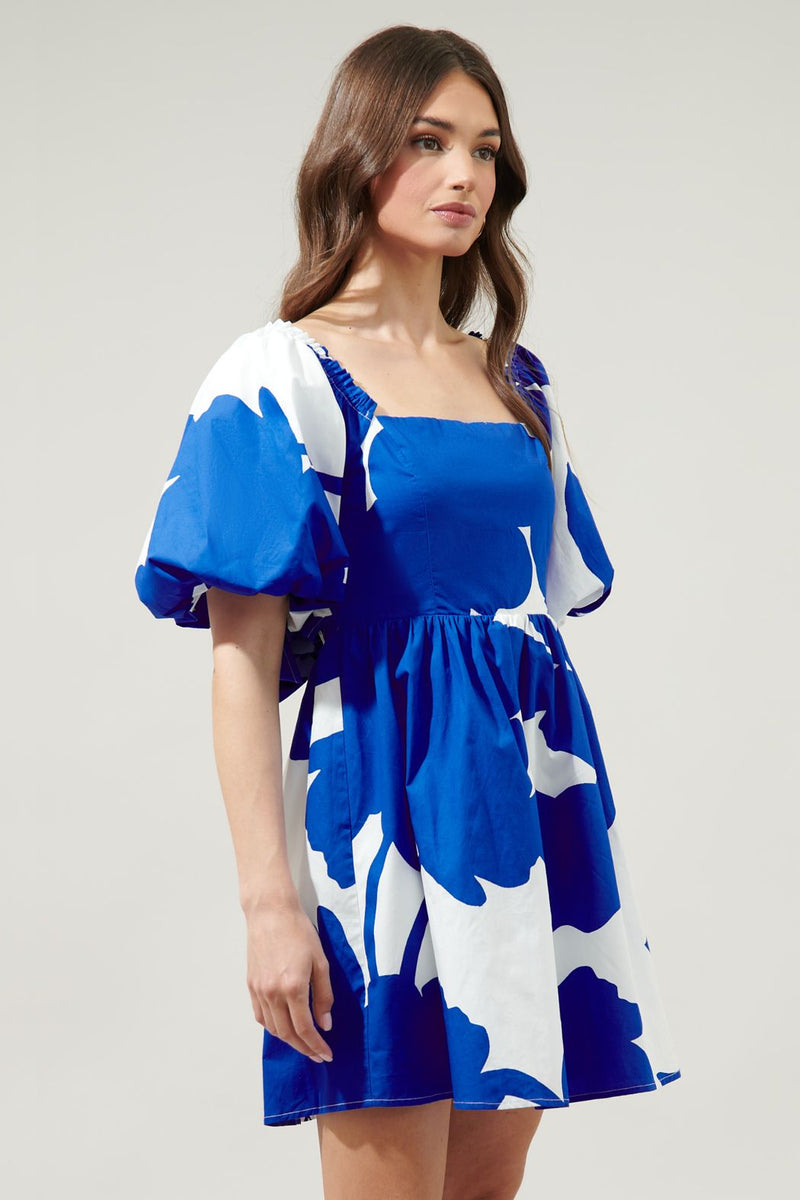 Yardley Floral Marion Puff Sleeve Babydoll Mini Dress Betty & Jane