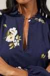 Arlene Floral Split Neck Blouse