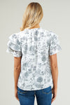 Renzo Toile Ruffle Blouse