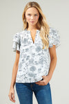 Renzo Toile Ruffle Blouse