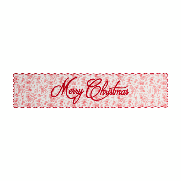 Christmas Toile Table Runner