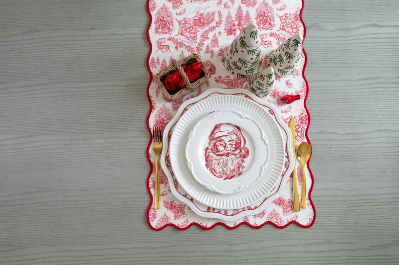 Christmas Toile Table Runner