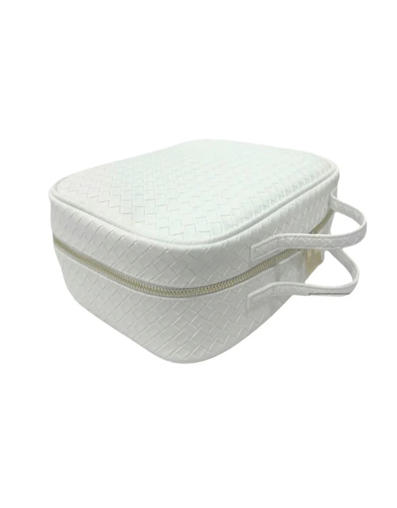 White Woven Cosmetic Case