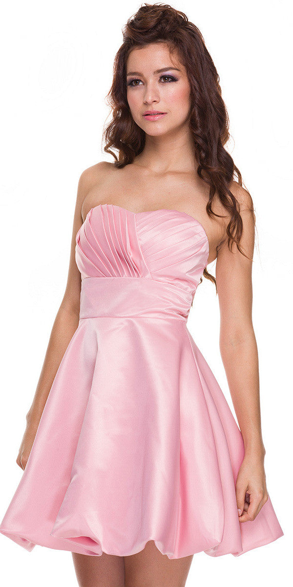 Short Satin Bubble Dress | Rose