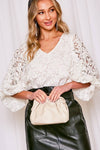 Kate V-Neck Lace Blouse | White