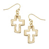 Susan Shaw | Gold Open Cross Earrings