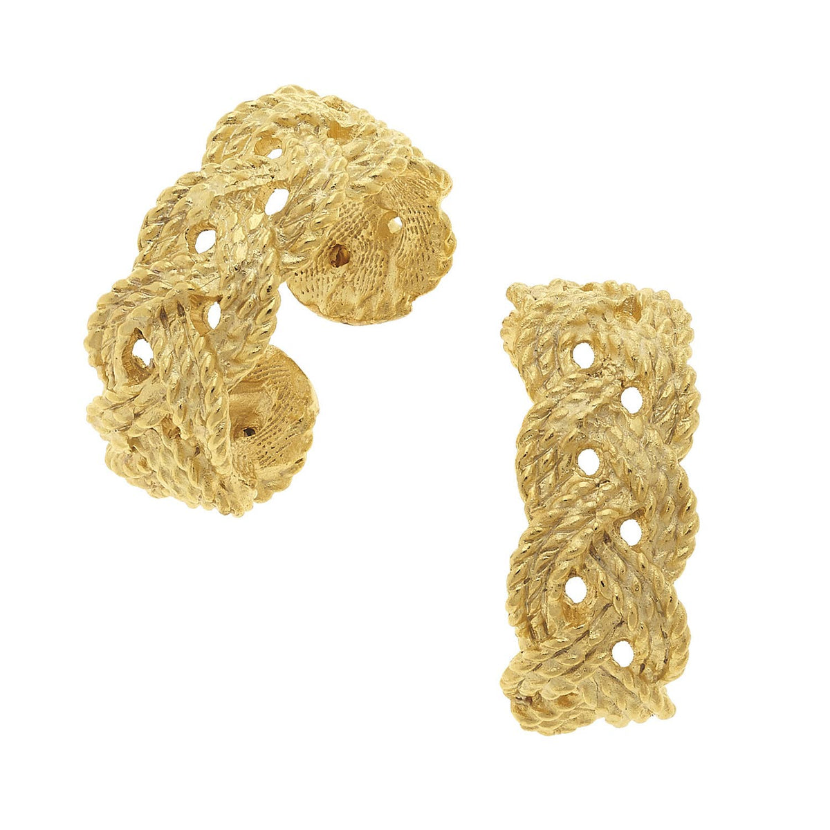 Susan Shaw | Gold Braided Hoop Earrings